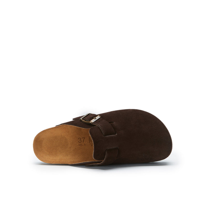 Sabots Noe Suede Dark Brown - Femme