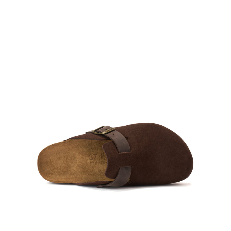 Sabots Noe Suede Noir Marron - Femme