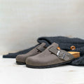 Noe Nubuck Grey Clogs - Women