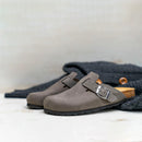 Noe Nubuck Gray Clogs - Women