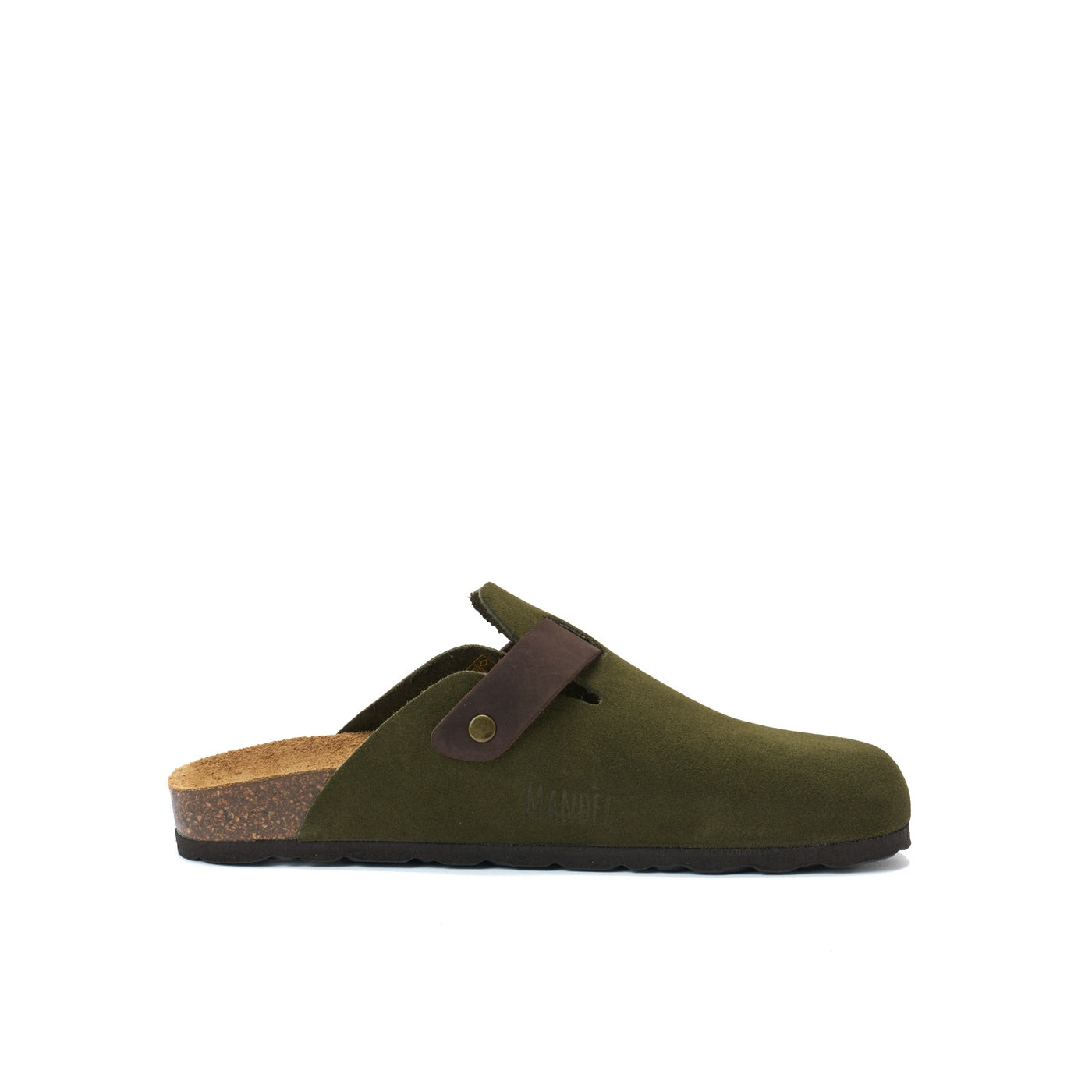 Noe Suede Moss Green Clogs - Men