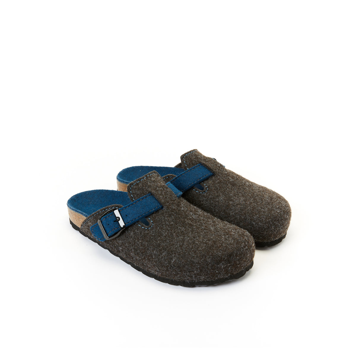Sabots Noe Noir Marron & Royal Bleu - Mixte