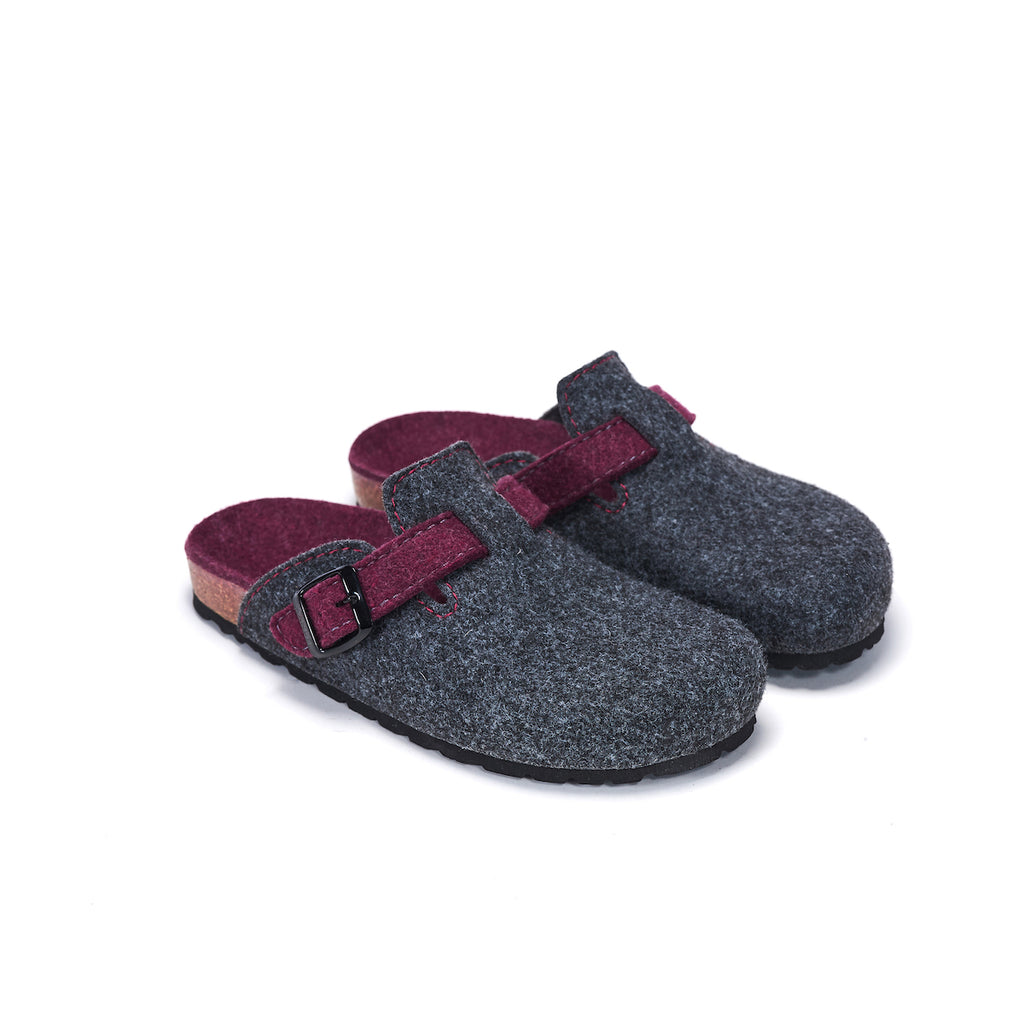 Sabots Noe Noir Gris & Bordeaux - Mixte