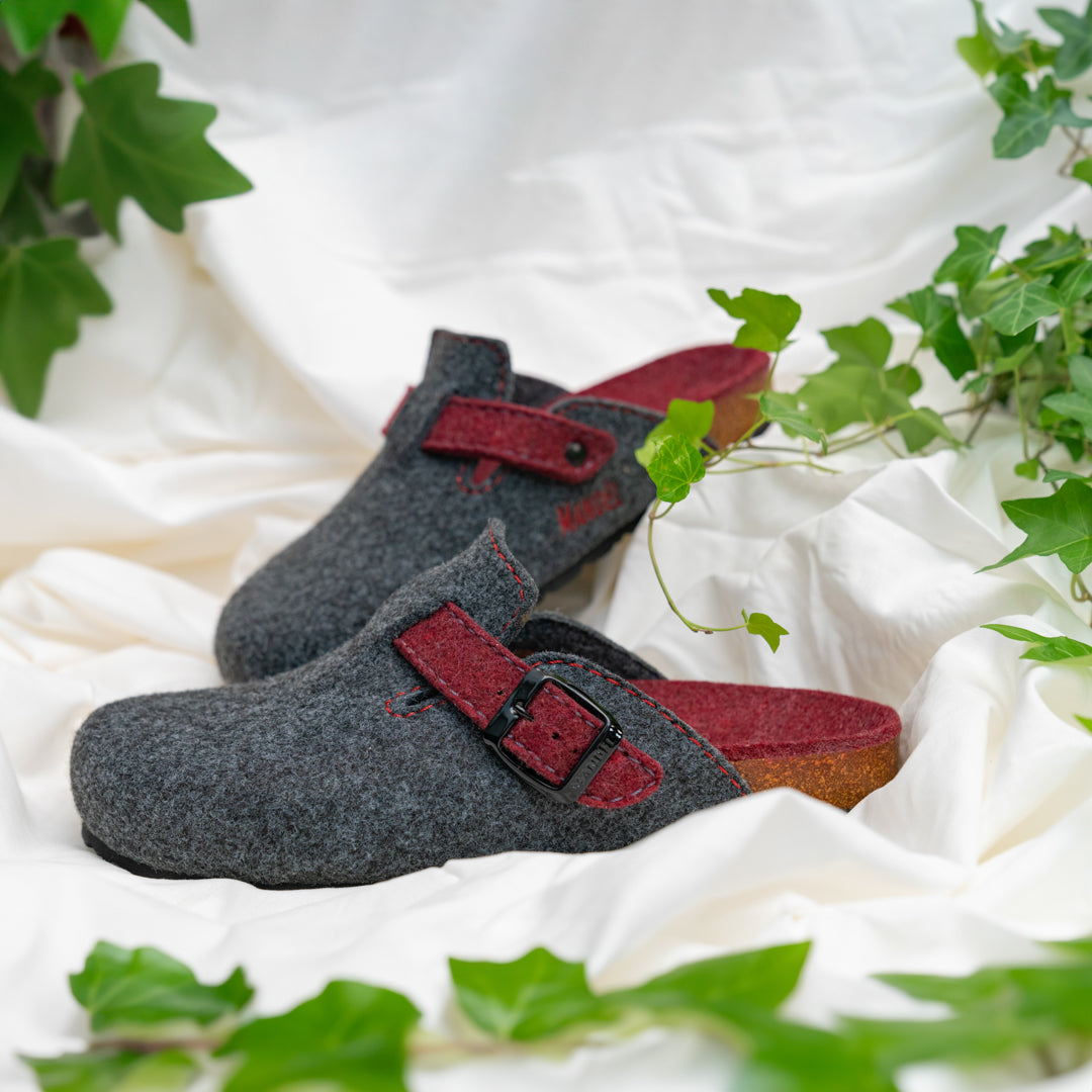 Sabots Noe Noir Gris & Bordeaux - Mixte