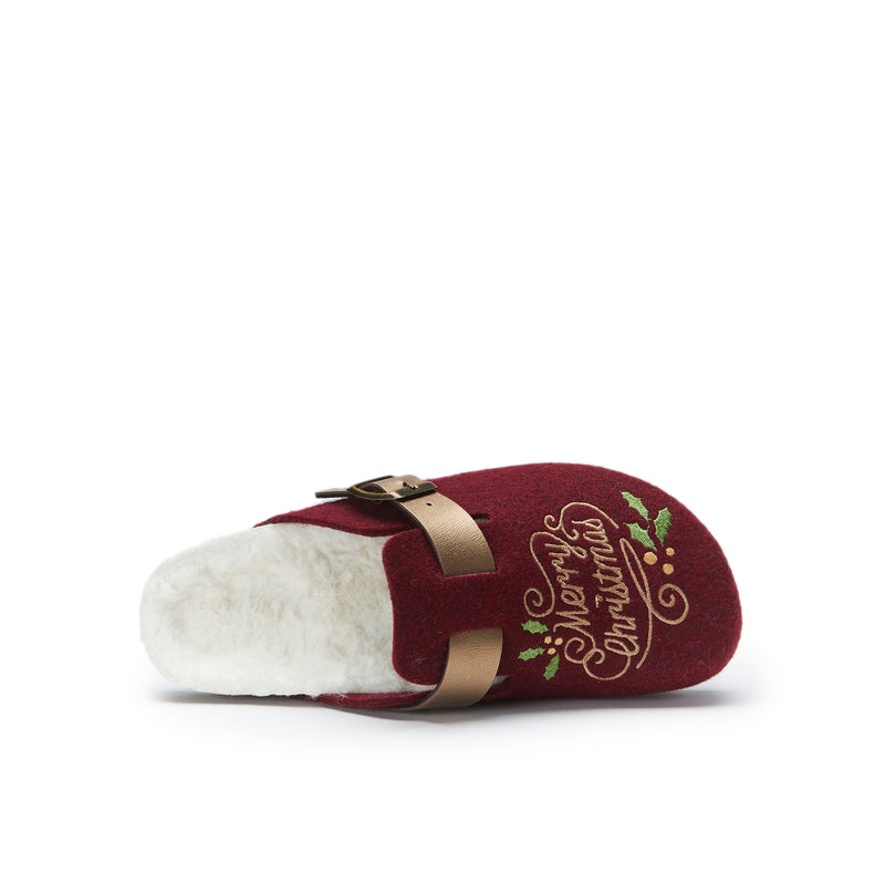 Sabots Pantoufle Noe En Feutre Bordeaux - Mixte