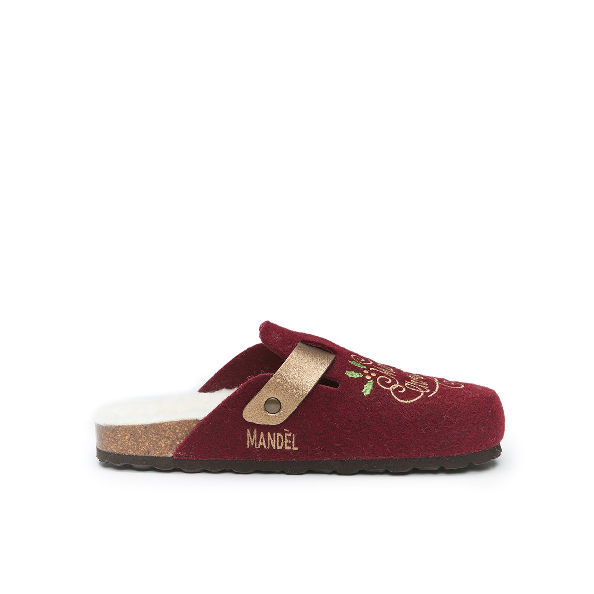 Zuecos Pantufla Noe de Fieltro Burdeos - Unisex