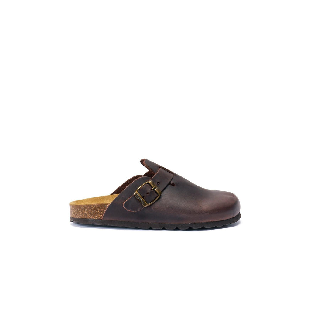Zuecos Noe Oiled Leather Dark Brown - Hombre