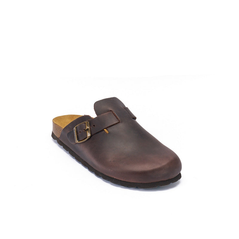 Sabots Noe Oiled Leather Dark Brown - Homme