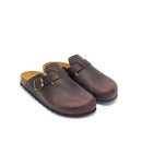 Sabots Noe Oiled Leather Dark Brown - Homme