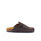 Zuecos Noe Oiled Leather Dark Brown - Hombre