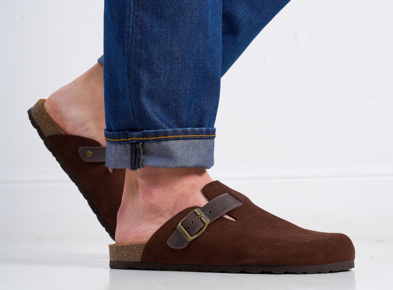 Sabots Noe Suede Noir Marron - Homme