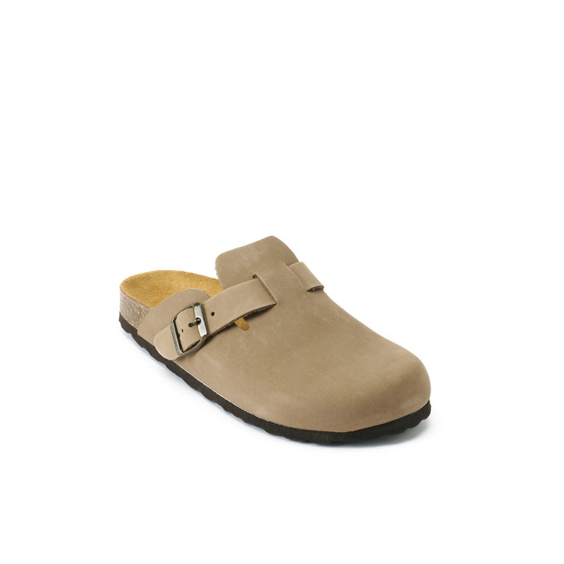 Noe Nubuck Taupe Clogs - Women