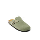 Noe Nubuck Olive Green Clogs - Women's