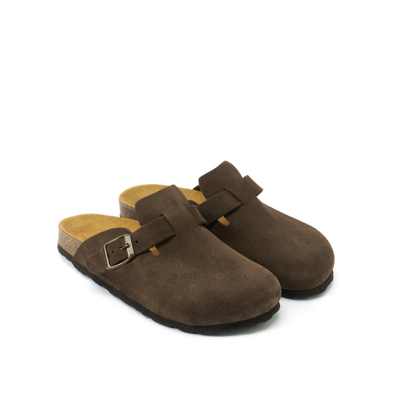 Noe Suede Maron Brown Clogs - Women