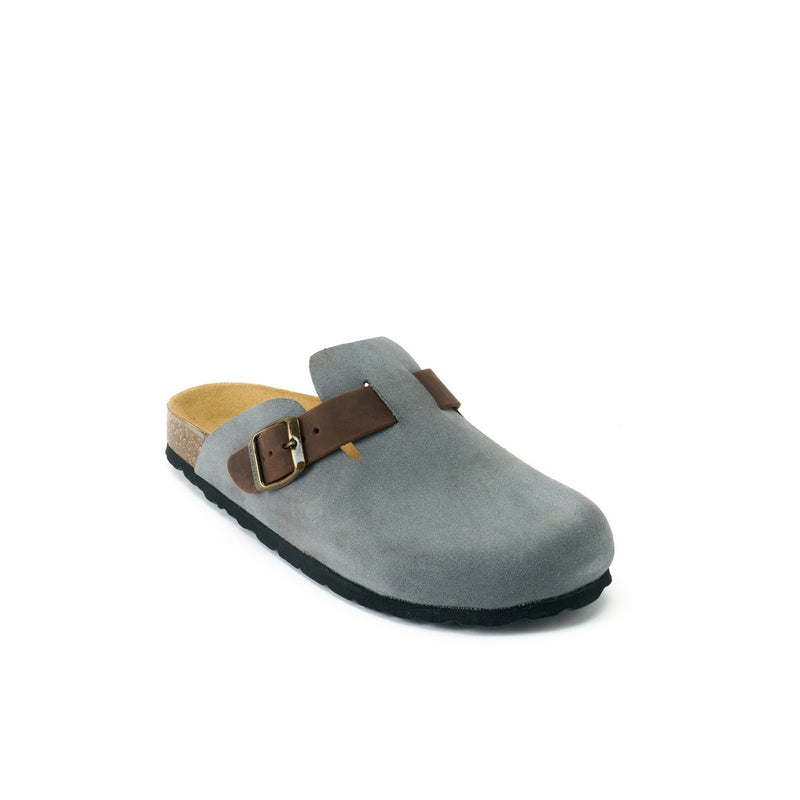 Noe Suede Gray Clogs - Men