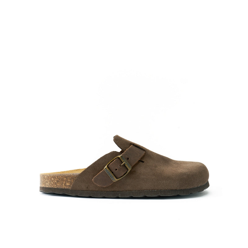 Noe Suede Maron Brown Clogs - Men