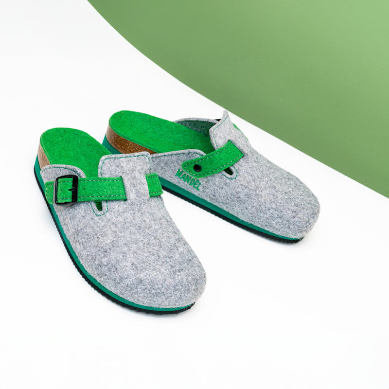 Sabots Noe Light Gris & Apple Vert - Femme