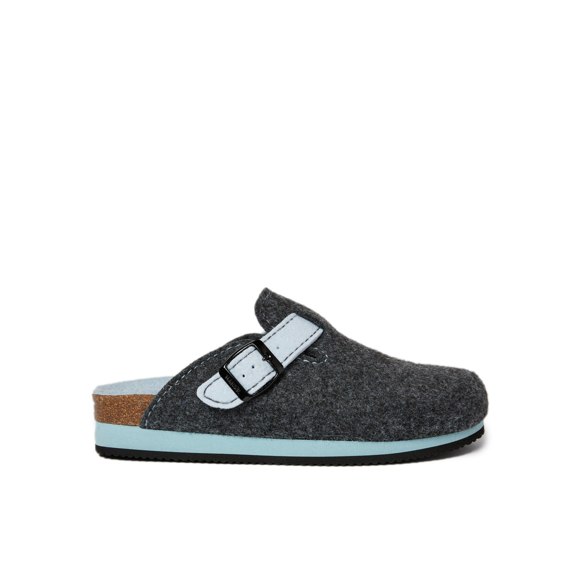 Sabots Noe Noir Gris & Light Bleu - Femme