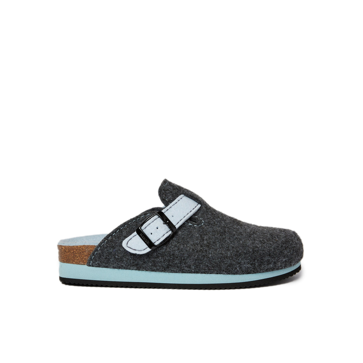 Sabots Noe Noir Gris & Light Bleu - Femme