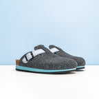 Sabots Noe Noir Gris & Light Bleu - Femme