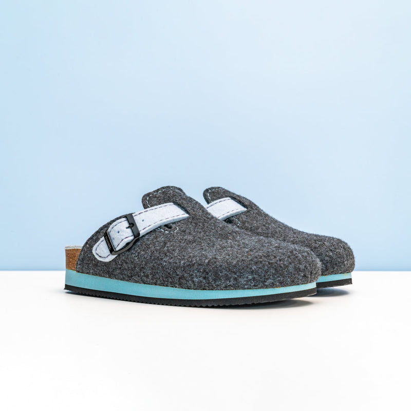 Noe Clogs Black Gray & Light Blue - Women