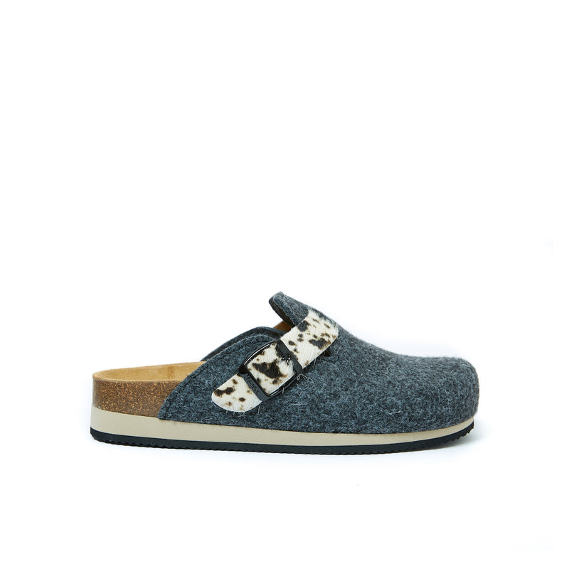 Sabots Noe Noir Gris & Dalmatian Tan - Femme