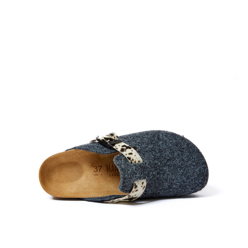 Noe Clogs Black Gray & Dalmatian Tan - Women