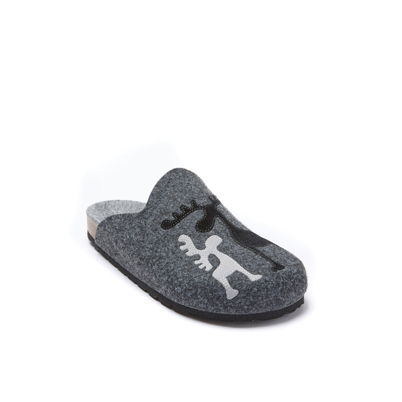 Pantuflas Angel Reno Negro Gris - Mixto