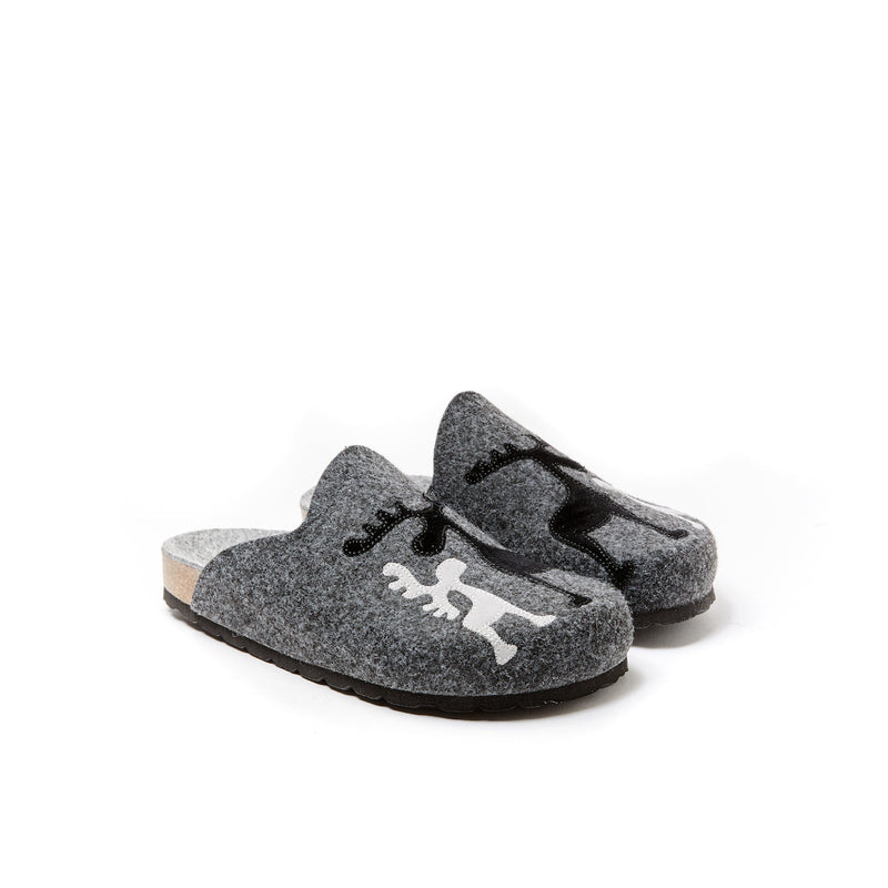 Pantuflas Angel Reno Negro Gris - Mixto