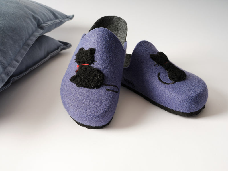 Pantoufles Angel Cat Denim Bleu - Femme