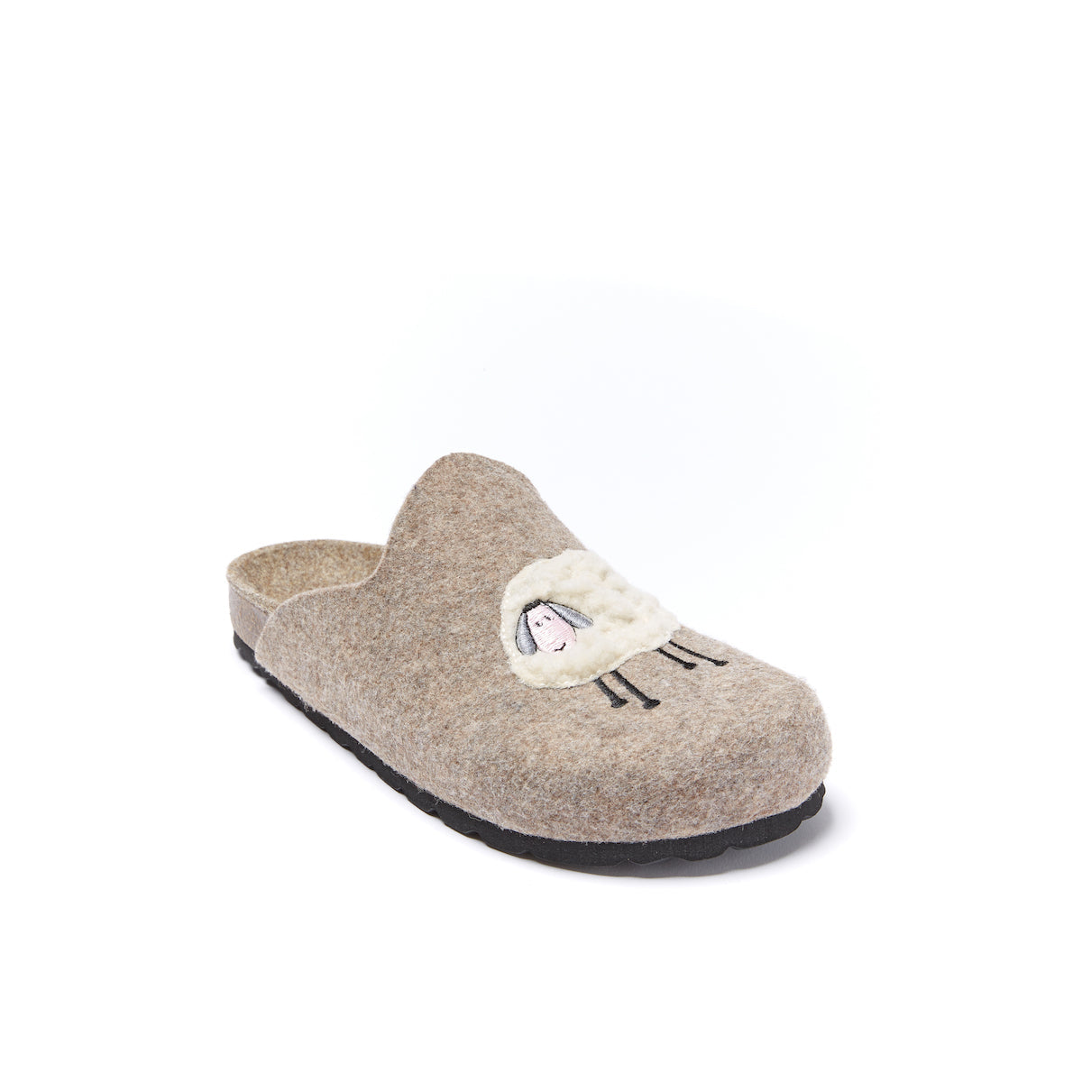 Angel Sheep Beige Slippers - Women