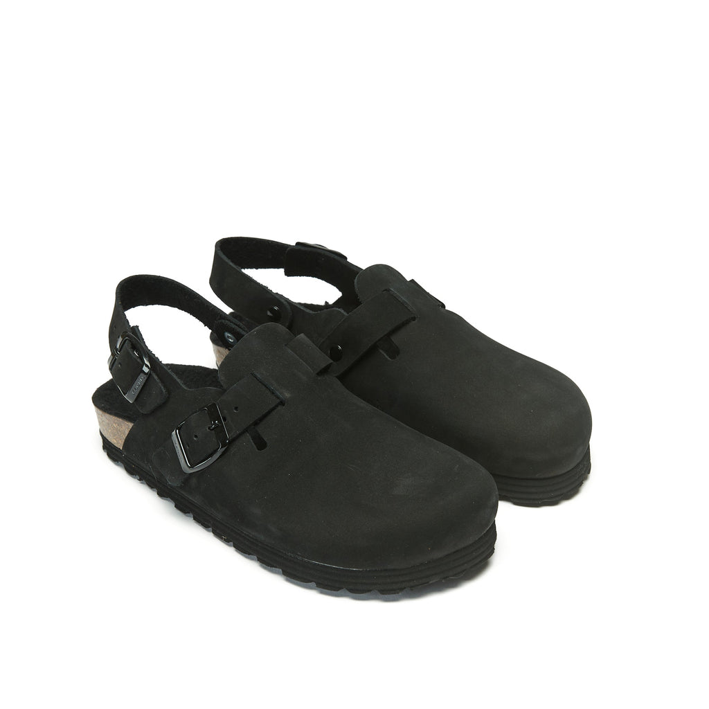 Zuecos Oscar Nubuck Negro - Hombre