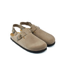 Oscar Suede Taupe Clogs - Men