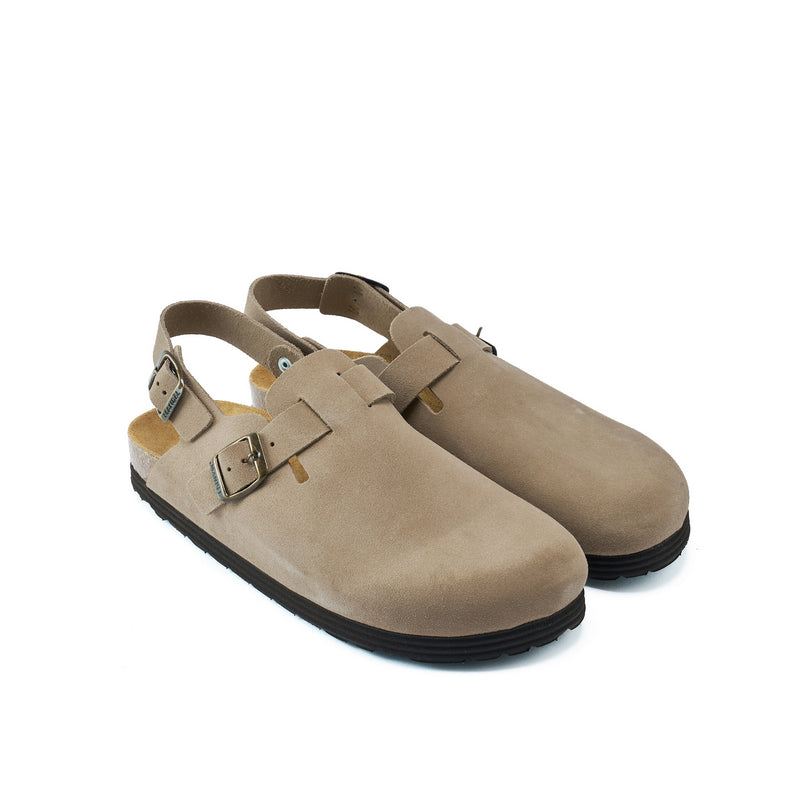 Oscar Suede Taupe Clogs - Men