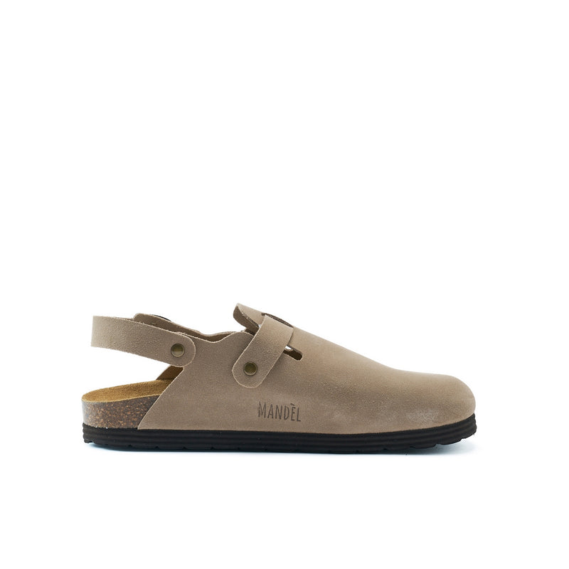 Oscar Suede Taupe Clogs - Men