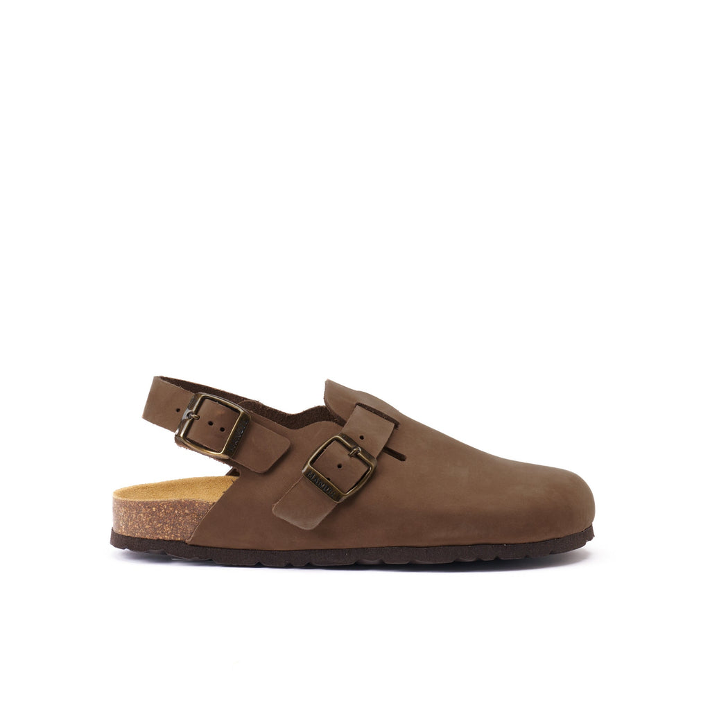 Oscar Nubuck Black Brown Clogs - Women