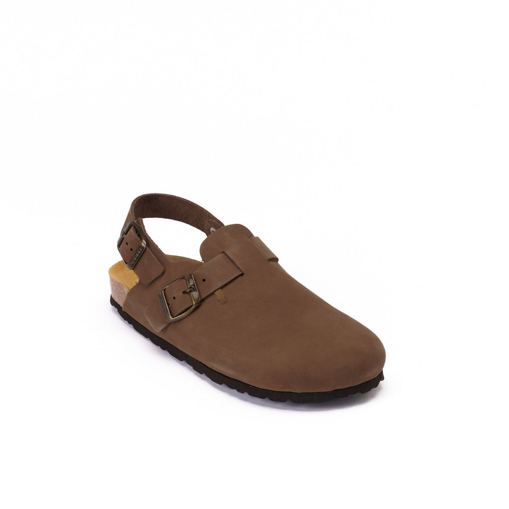 Oscar Nubuck Black Brown Clogs - Women