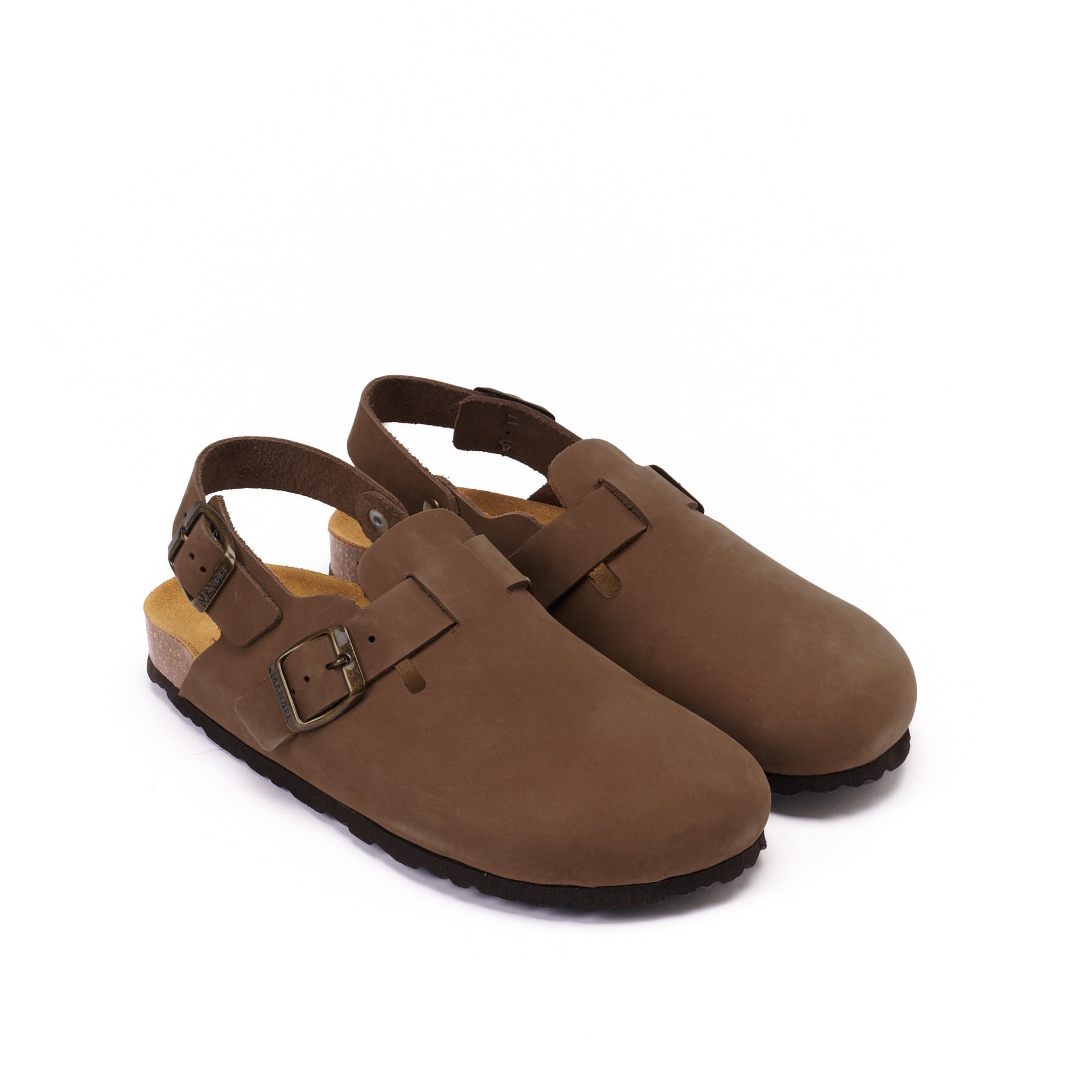 Oscar Nubuck Black Brown Clogs - Women