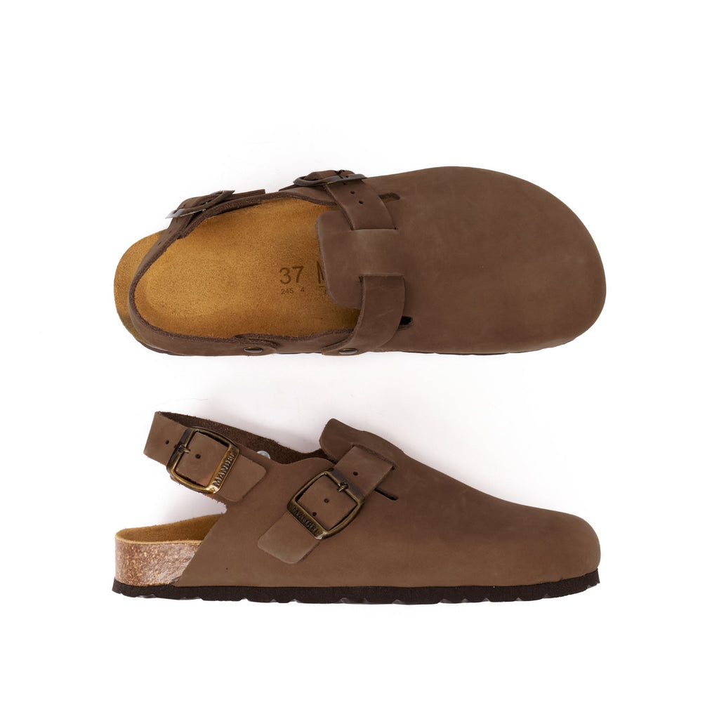 Oscar Nubuck Black Brown Clogs - Women