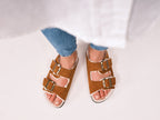 Sandales Alberto Suede Marron - Femme