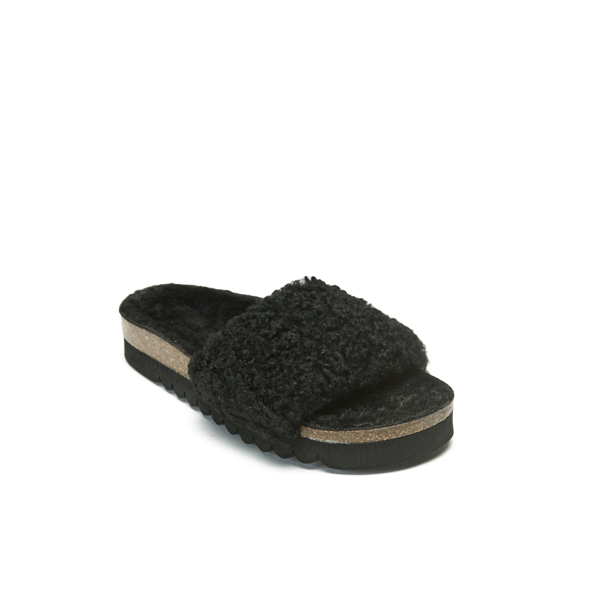 Sandales Laia Teddy Noir - Femme
