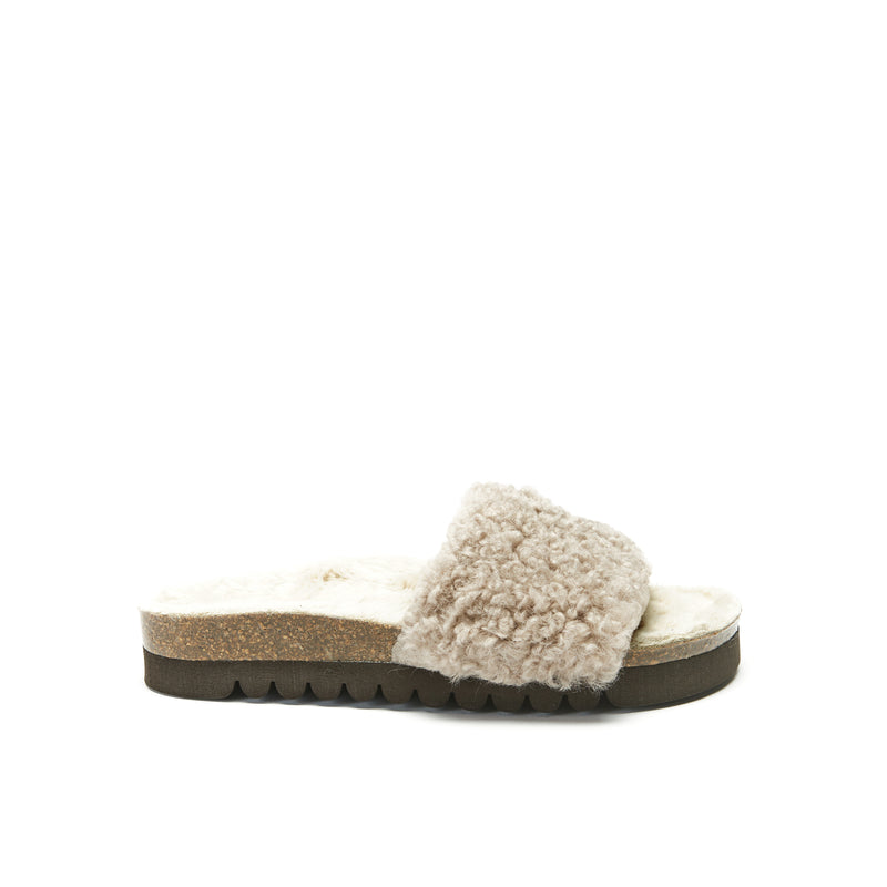 Sandales Laia Teddy Taupe - Femme