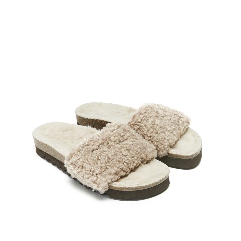 Sandales Laia Teddy Taupe - Femme