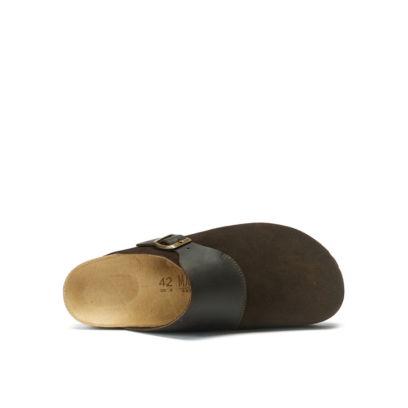 Sabots Dia Suede Dark Brown - Femme