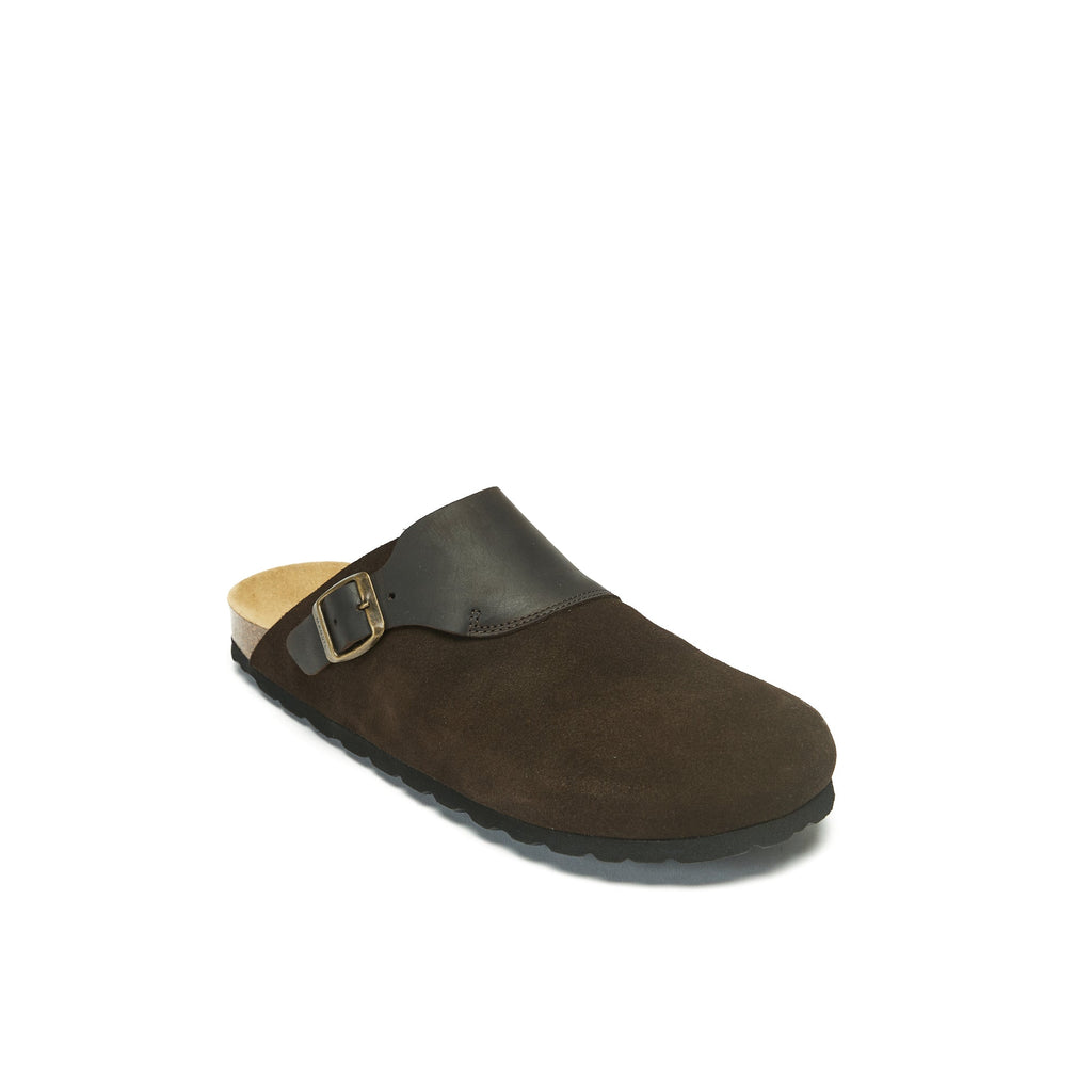 Zuecos Dia Suede Dark Brown - Hombre