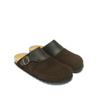 Zuecos Dia Suede Dark Brown - Hombre