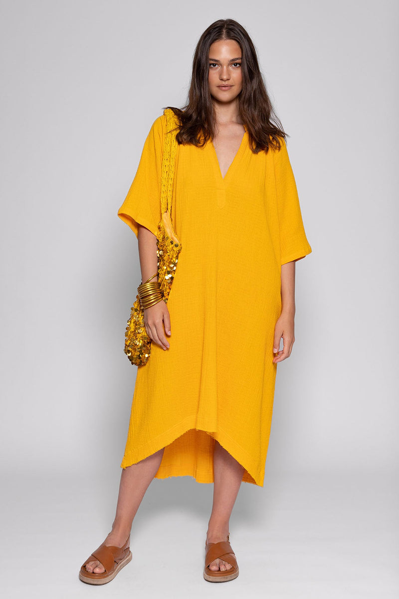 Dress Mia Cotton Gauze - Yellow