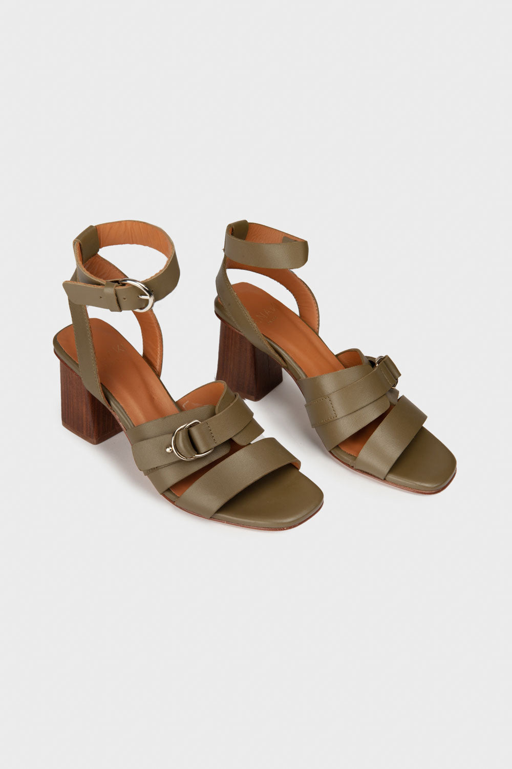 Micaela Sandals - Khaki Leather - Anaki