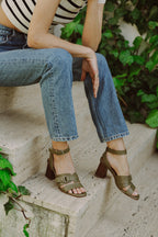 Micaela Sandals - Khaki Leather - Anaki