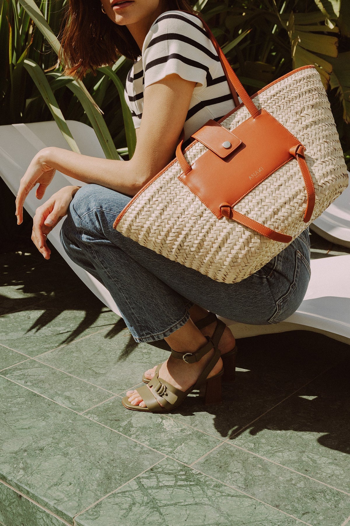 Micaela Sandals - Khaki Leather - Anaki
